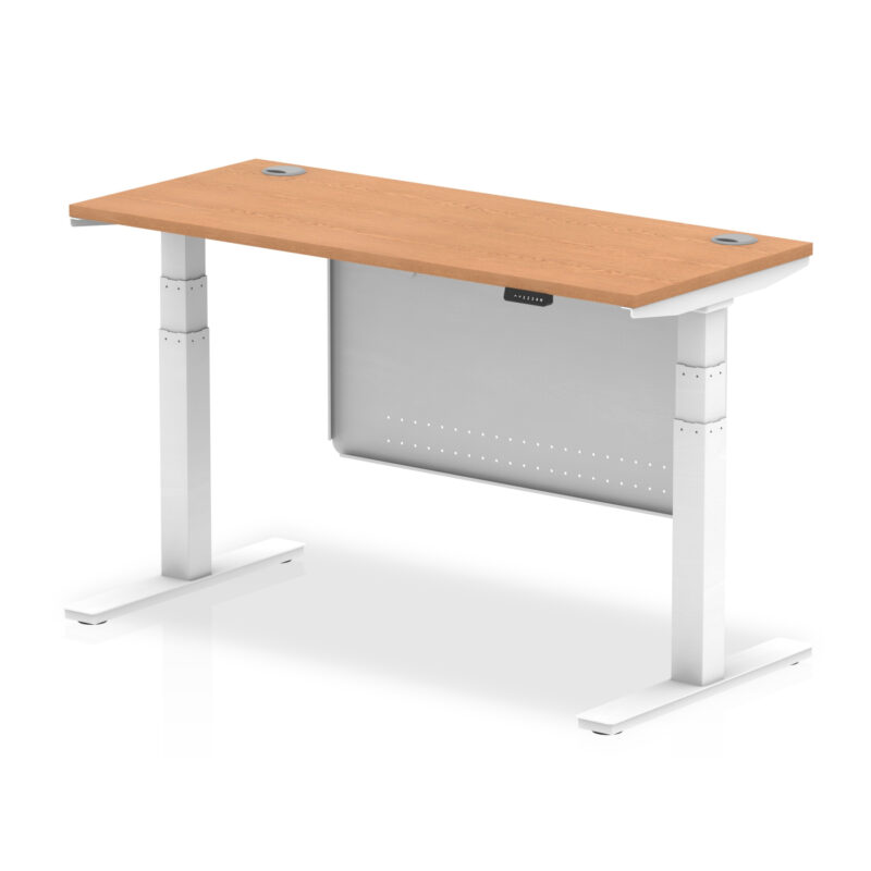 OE - Air Height Adjustable Slimline Desk with Cable Ports with Steel Modesty Panel - Image 39