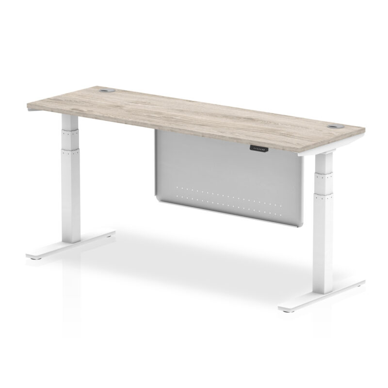 OE - Air Height Adjustable Slimline Desk with Cable Ports with Steel Modesty Panel - Image 49