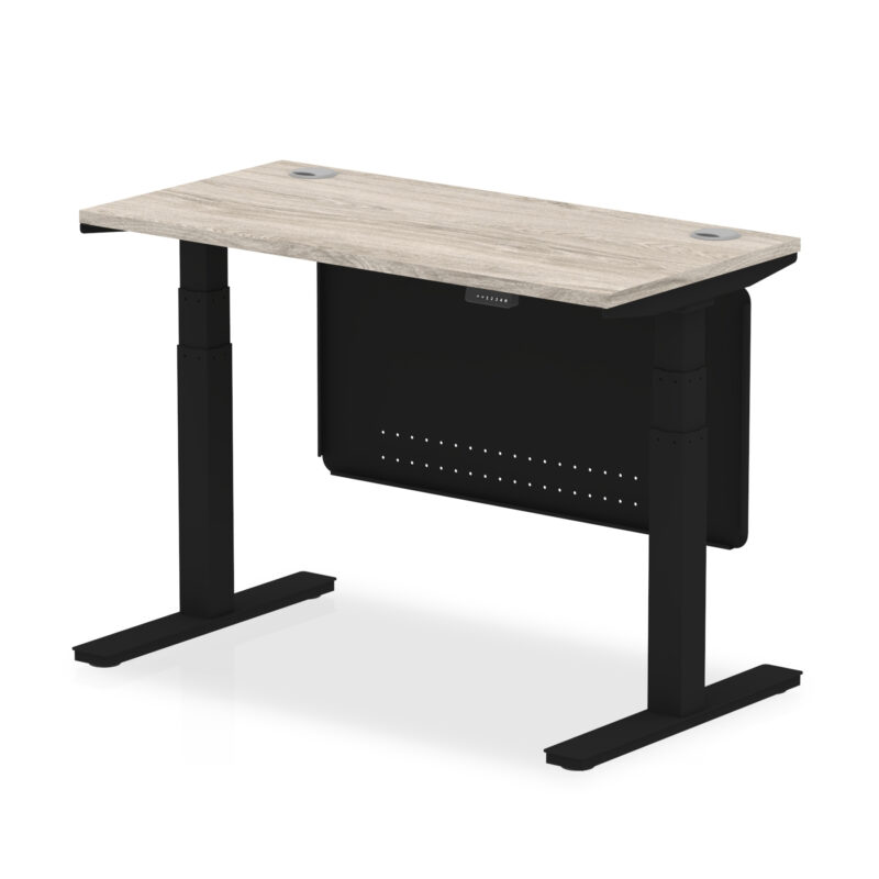 OE - Air Height Adjustable Slimline Desk with Cable Ports with Steel Modesty Panel - Image 69