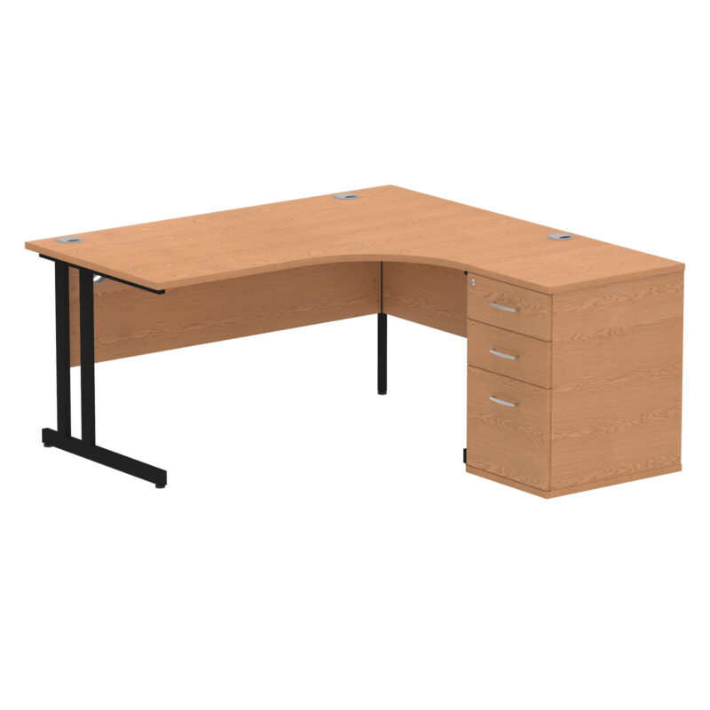 OE - Impulse 1600mm Cantilever Right Crescent Desk Workstation - Image 16