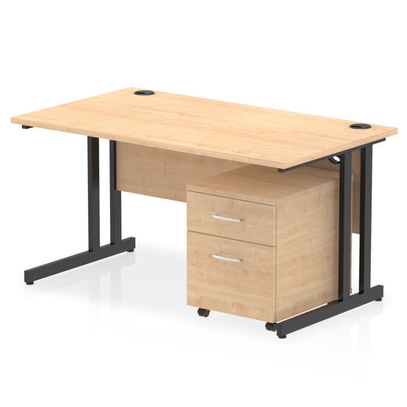 OE - Impulse 1400mm Cantilever Straight Desk With Mobile Pedestal - Image 18