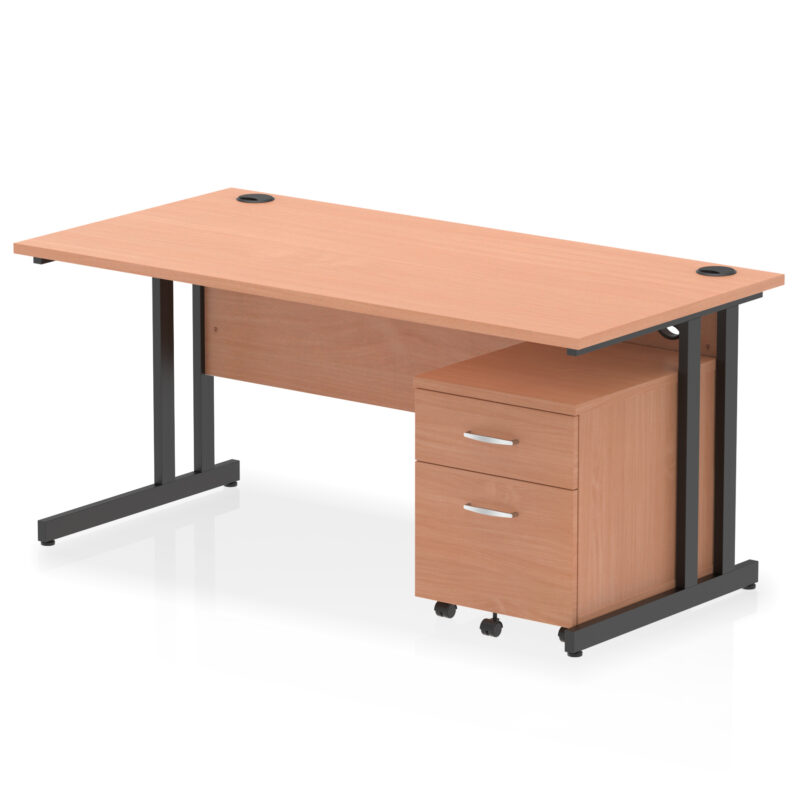 OE - Impulse 1600mm Cantilever Straight Desk With Mobile Pedestal - Image 16