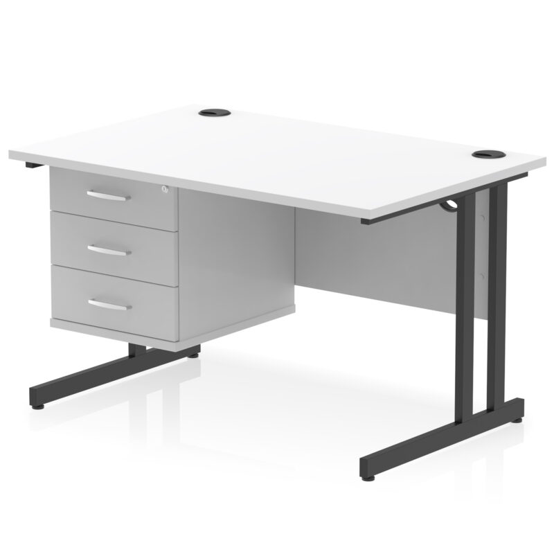 OE - Impulse 1200mm Cantilever Straight Desk With Single Fixed Pedestal - Image 35