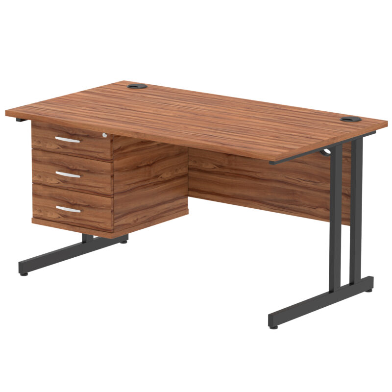 OE - Impulse 1400mm Cantilever Straight Desk With Single Fixed Pedestal - Image 36