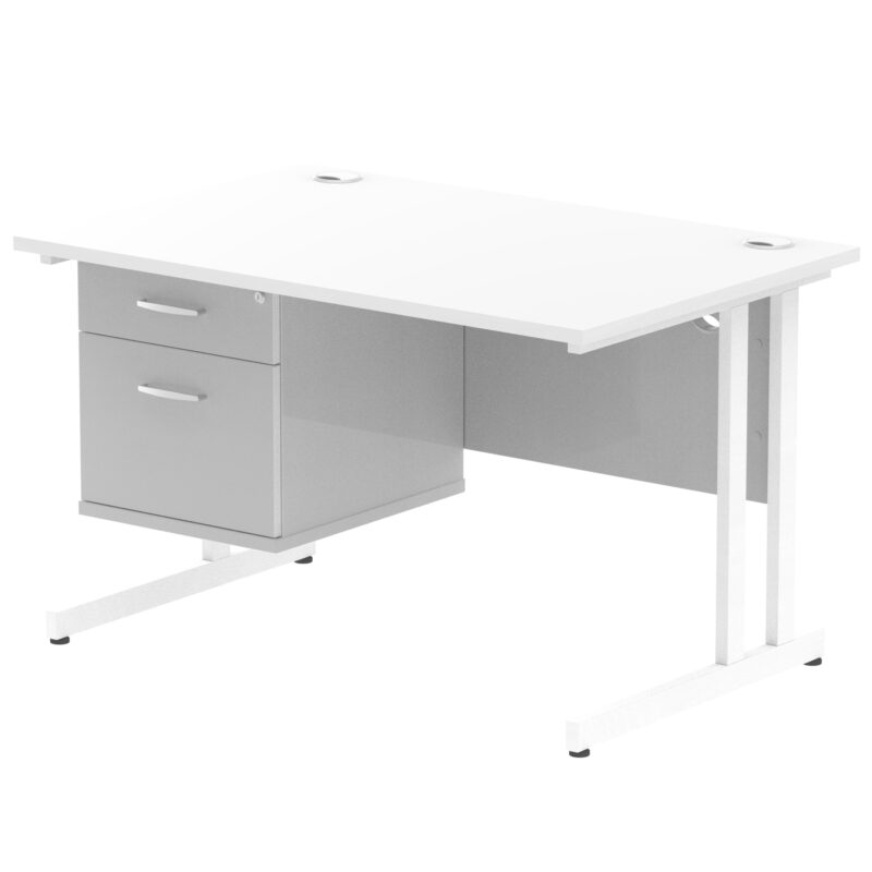 OE - Impulse 1200mm Cantilever Straight Desk With Single Fixed Pedestal - Image 14