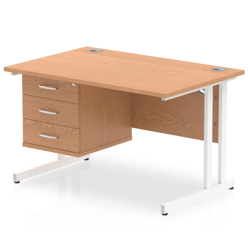 OE - Impulse 1200mm Cantilever Straight Desk With Single Fixed Pedestal - Image 24