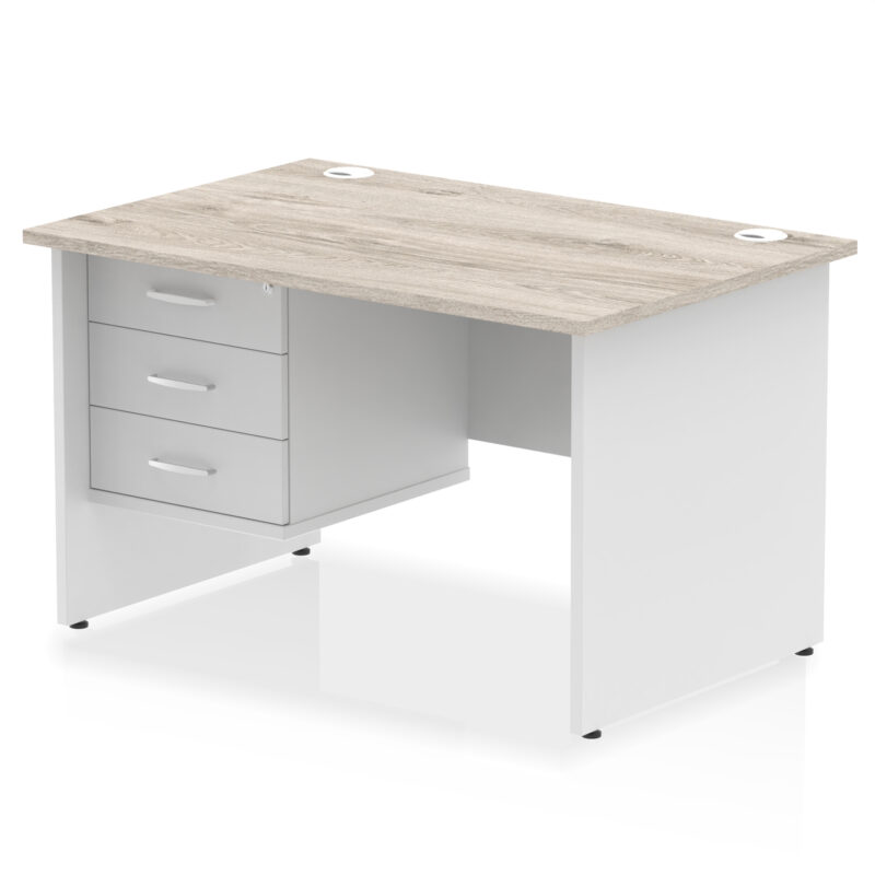 OE - Impulse 1200mm Panel End Straight Desk With Single Fixed Pedestal Two Tone - Image 7