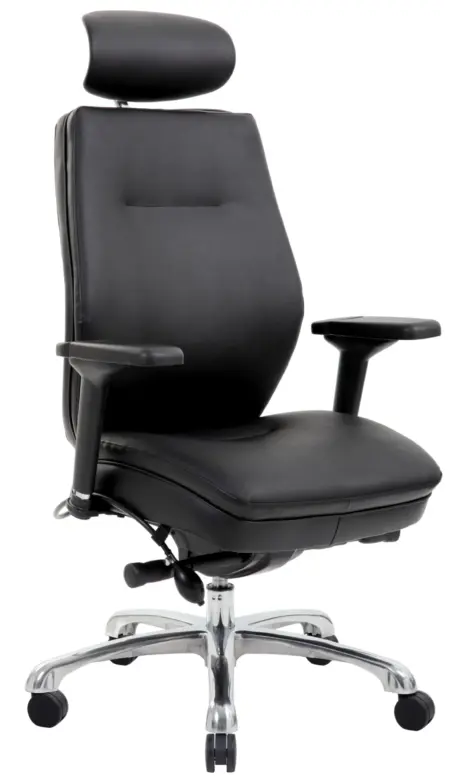 Domino High Back Black Ergonomic Posture Chair with Arms and Headrest