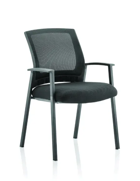 Metro Medium Mesh Back Stacking Visitor Chair with Arms